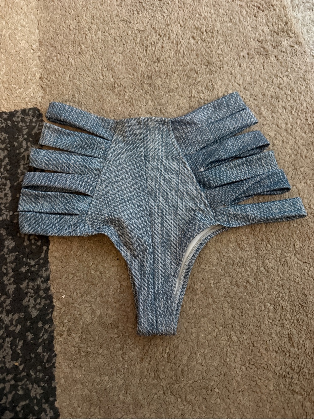 Montce Swim Vintage Women's High-Waist Strappy Blue Bottoms - Small